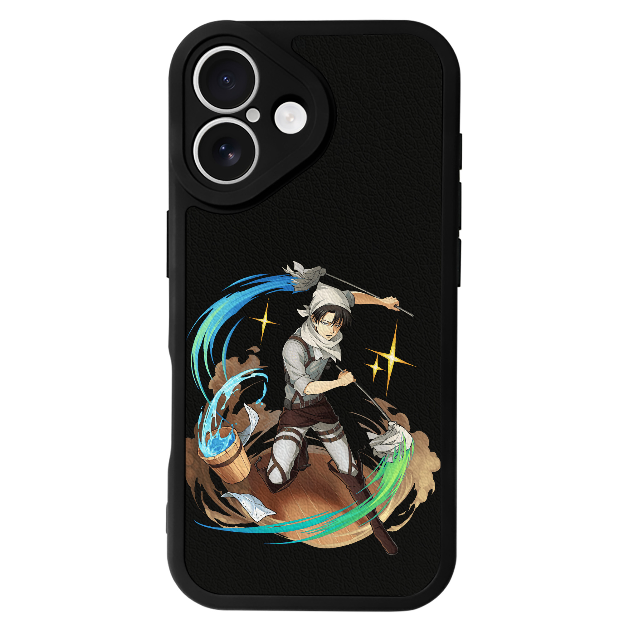 （画像用） 進撃の巨人 リヴァイ·アッカーマン Attack on Titan Levi Ackerman 【iPhone 16シリーズ対応】シリコンスマホケース（レザー調） 材質：シリコン